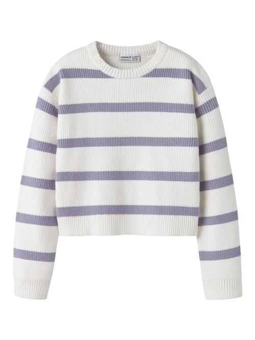 NAME IT Striktrøje Vnilla Lavender Gray Stripes