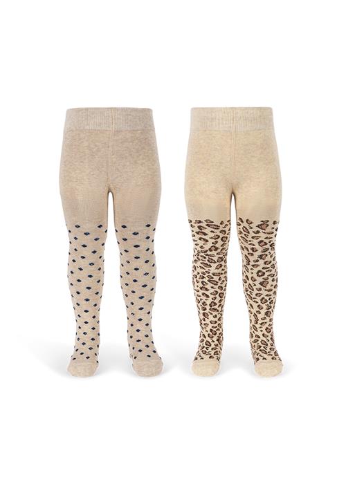 Konges Sløjd Leo And Dot 2-pak Glitter-jacquard-strømpebukser Leo Dot  Leo Dot 80/86 cm  Brun  80/86 cm  kvinde