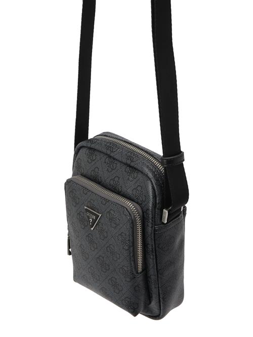 GUESS Skuldertaske 'MILANO XBODY W FRONT POCKET'  grafit / sort