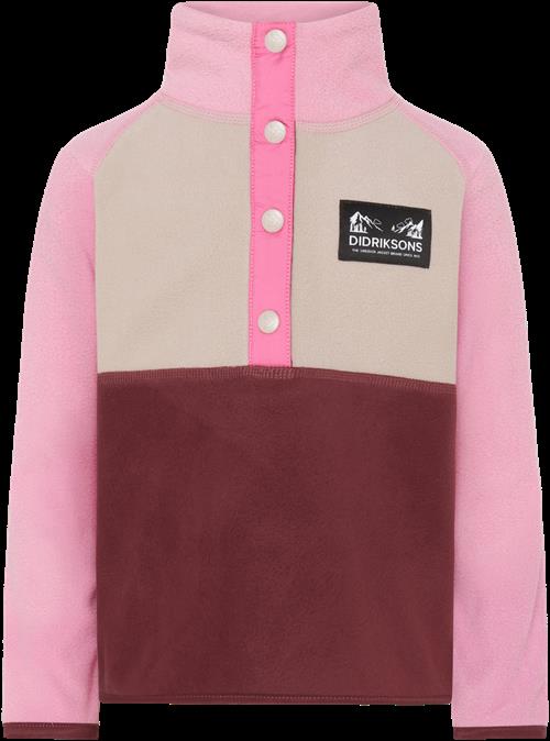 Didriksons Monte Kids 4 Jumper Med Halv Knap Anemon Red  Anemon Red-100 cm  Rød  100 cm  unisex