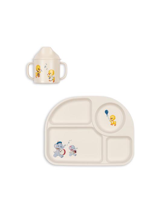 Konges Sløjd Mit Første Middagssæt Music Parade  Music Parade One Size  Hvid  One Size 6 months + unisex