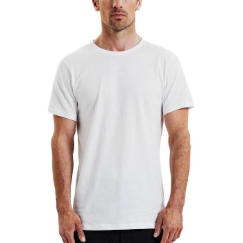 Bread & Boxers Bread and Boxers Lightweight Crew Neck Tee 2P Hvid økologisk bomuld X-Small Herre