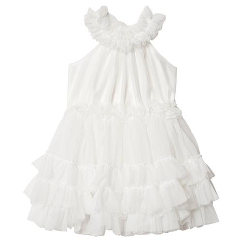 DOLLY by Le Petit Tom Ruffled Chiffon Dance Dress Kjole Off-white 1-3 Y  Hvid  1-3 år  kvinde