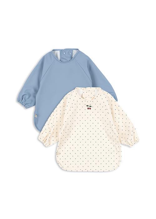 Konges Sløjd 2-pak Middagshagesmæk Med Ærmer Navy Dot Rain Washed  Navy Dot Rain Washed 18M-3Y  Hvid  18M-3år  mand