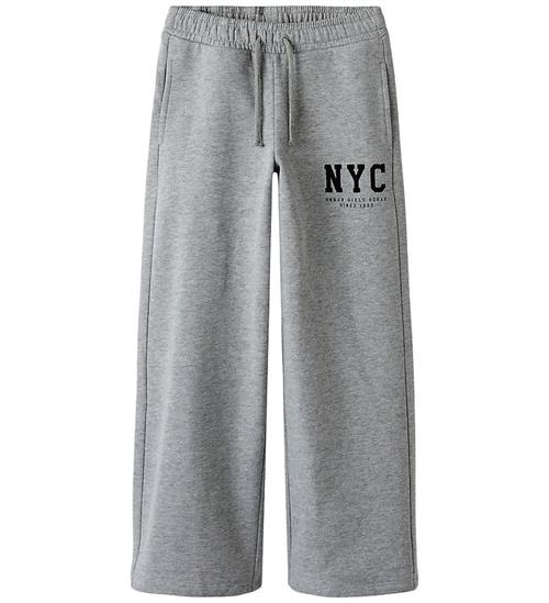 Name It Sweatpants - Wide - NkfBelisso - Grey Melange