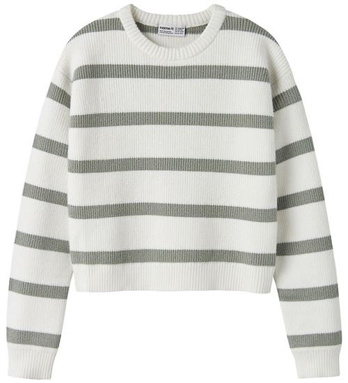 Name It Bluse - Strik - NkfVnilla - Cloud Dancer/Shadow