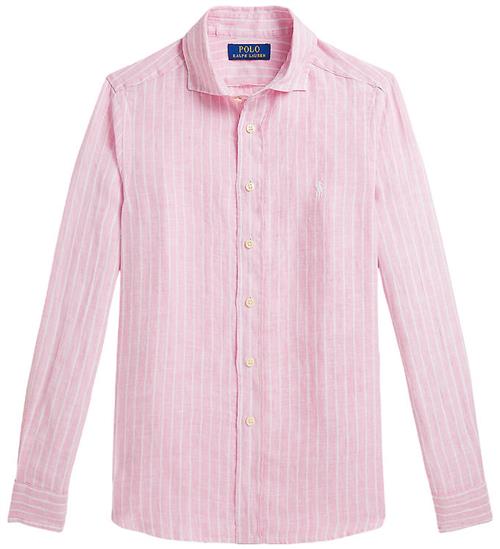Polo Ralph Lauren Skjorte - Hør - Carmel Pink/Hvidstribet