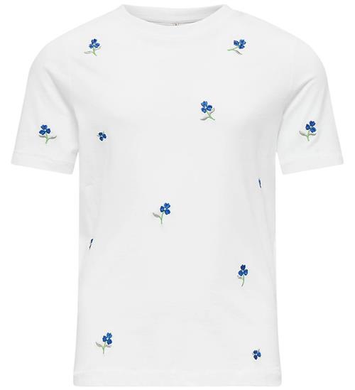 Kids Only T-shirt - Noos - KogKetty - Bright White/Blue Flowers