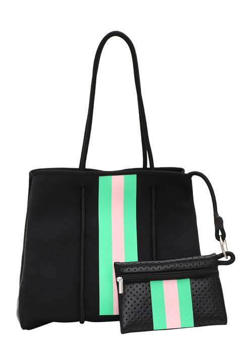 NAEMI Shopper  lysegrøn / lyserød / sort