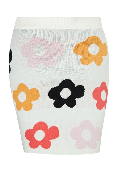 swirly Nederdel  orange / lyserød / sort / hvid