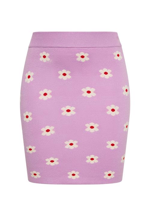 swirly Nederdel  orkidee / kirsebærsrød / hvid