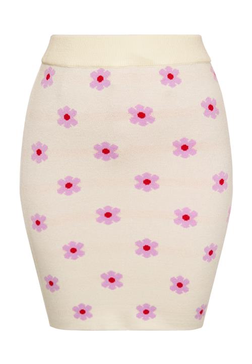 swirly Nederdel  creme / lilla / rød