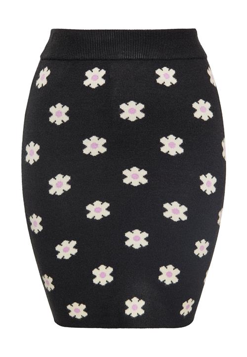 swirly Nederdel  lilla / sort / hvid