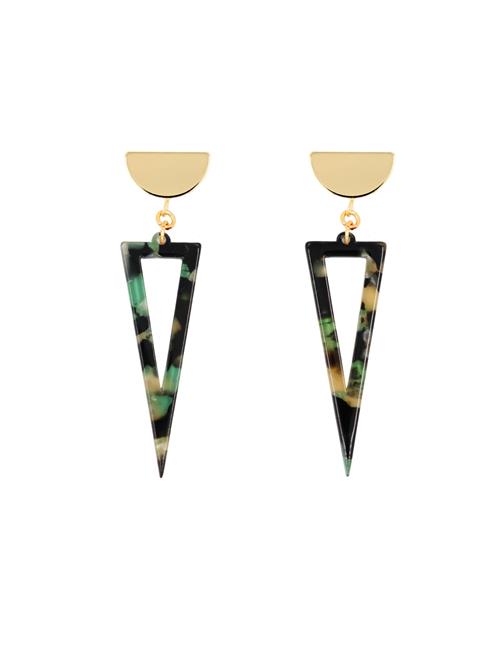 Fräulein Wunder Øreringe  guld / grøn / sort