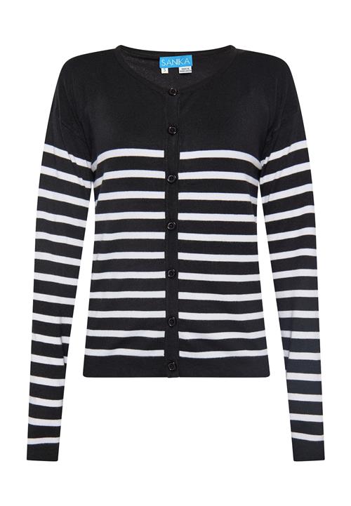 SANIKA Cardigan  sort / hvid