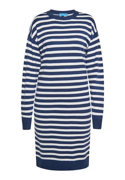 SANIKA Strikkjole  marin / hvid