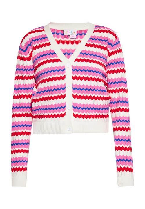 IZIA Cardigan  lilla / pink / rød / hvid