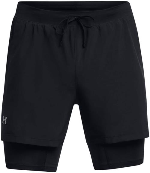 UNDER ARMOUR Sportsbukser 'Launch'  sort / hvid