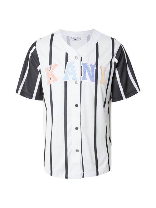 Karl Kani Skjorte 'Serif'  lyseblå / pastelorange / sort / hvid