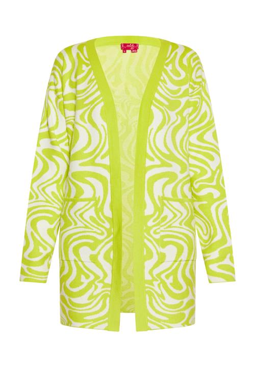 swirly Cardigan  æble / uldhvid