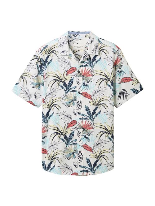 TOM TAILOR Skjorte  lyseblå / pastelgul / orange / hvid