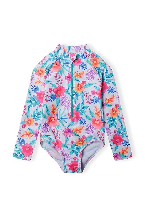 MINOTI Badedragt  turkis / neonorange / neonpink / hvid