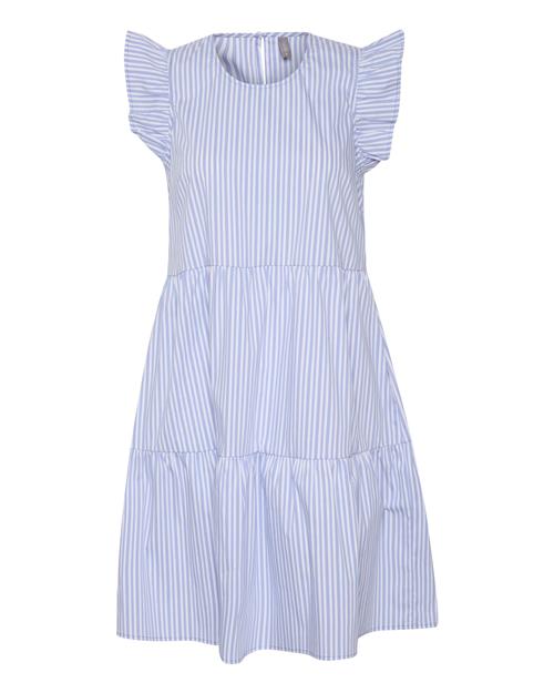 CULTURE Kjole 'Bjørg'  blå / hvid