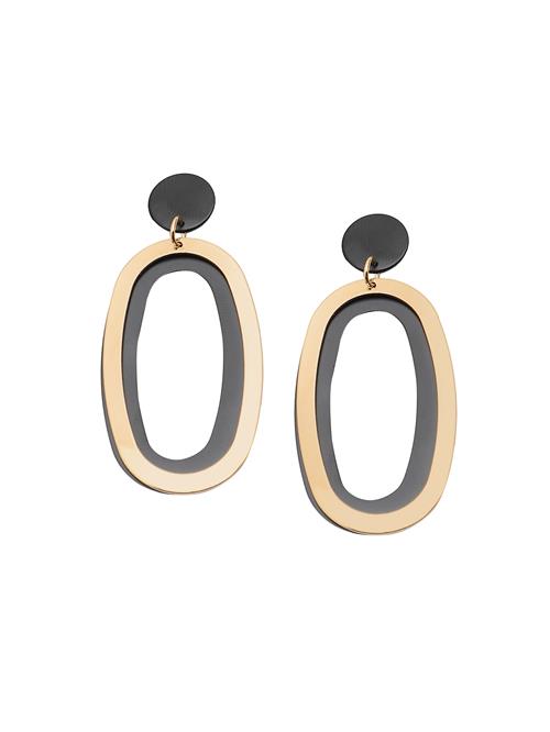 SOHI Øreringe 'Aminah'  guld / sort