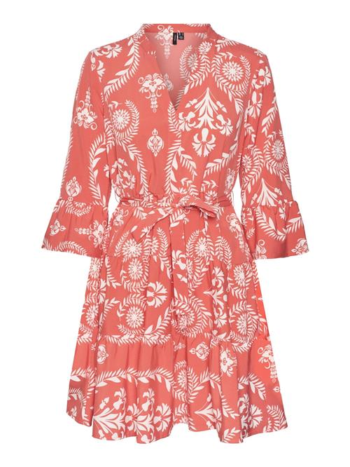 VERO MODA Kjole 'ZERA'  orange / hvid