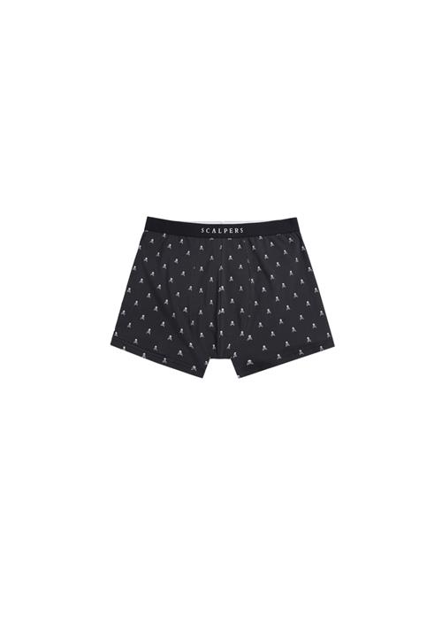 Scalpers Boksershorts 'Just Skull'  navy / hvid