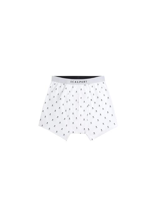 Scalpers Boksershorts 'Just Skull'  sort / hvid