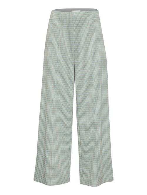 ICHI Bukser med fals 'KATE'  brun / grøn