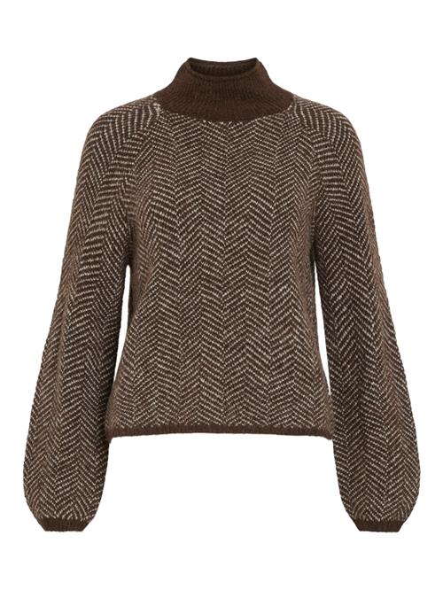 VILA Pullover 'Vilory'  mørkebrun / hvid