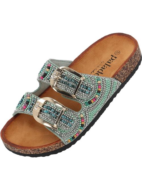 Palado by Sila Sahin Pantoletter  blå / turkis / jade / lyserød