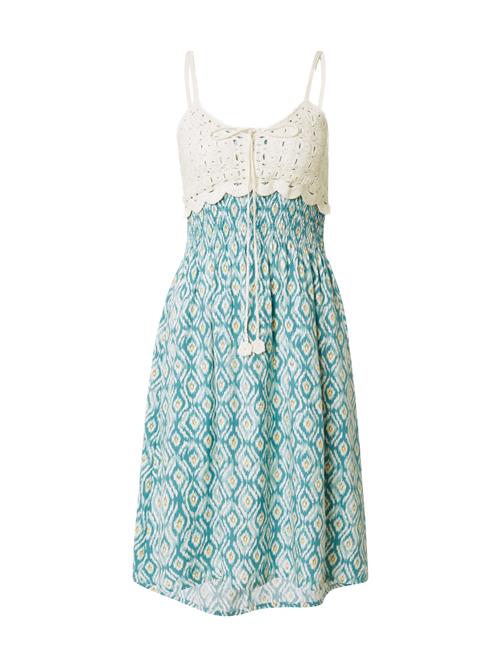 Hailys Sommerkjole 'Ka44na'  beige / grøn / mørkegrøn