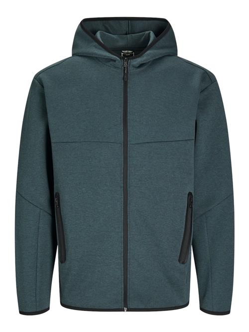 JACK & JONES Sweatjakke 'JCOFusion'  cyanblå / sort