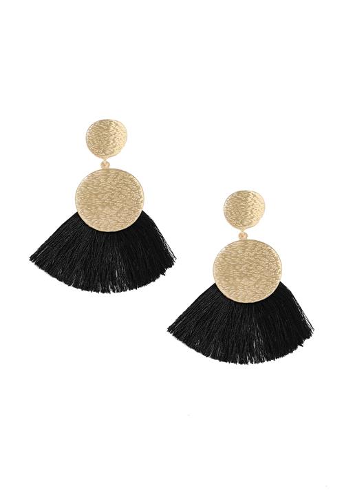 SOHI Øreringe 'Jedida'  lysebeige / sort