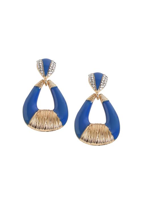 SOHI Øreringe ' Eliane '  blå / guld