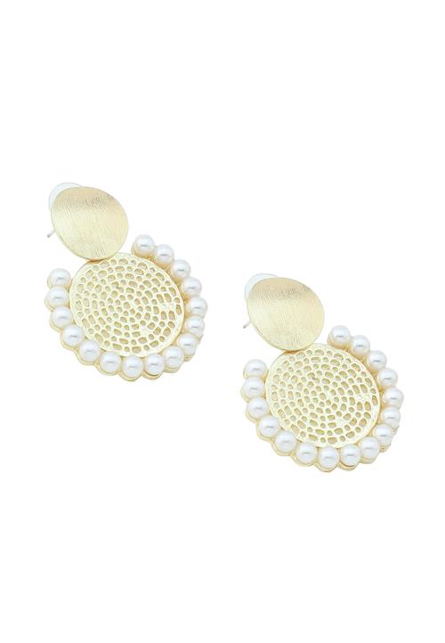 SOHI Øreringe 'Alyse'  guld / hvid