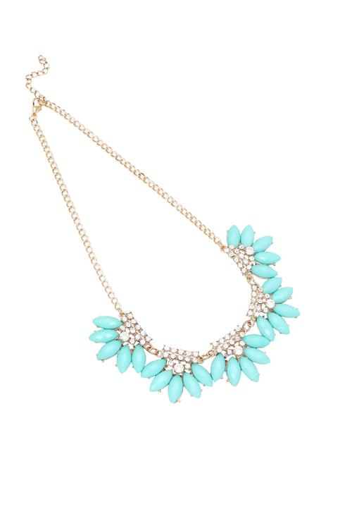 SOHI Kæde 'Annita'  aqua / guld / sølv