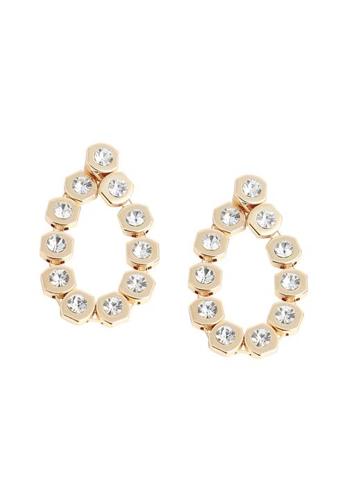 SOHI Øreringe 'Ebony'  guld / transparent