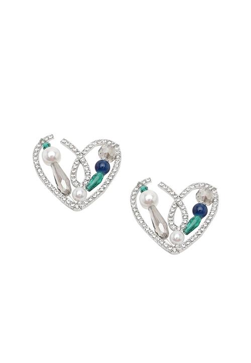 SOHI Øreringe 'Carreen'  blå / sølv