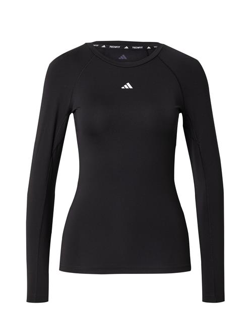 ADIDAS PERFORMANCE Funktionsbluse 'TECHFIT Long Sleeve Training'  sort / hvid