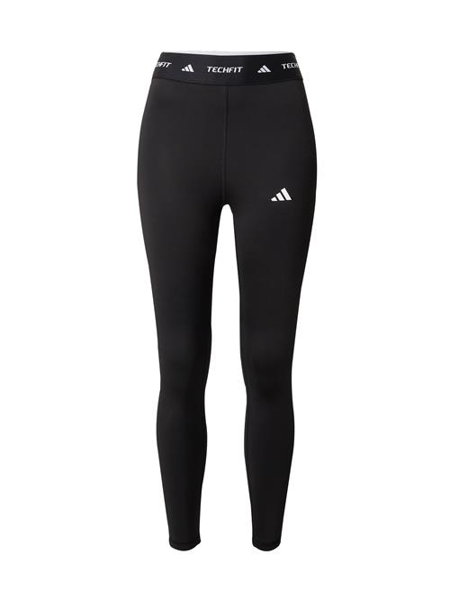 ADIDAS PERFORMANCE Sportsbukser 'TECHFIT 7/8'  sort / hvid