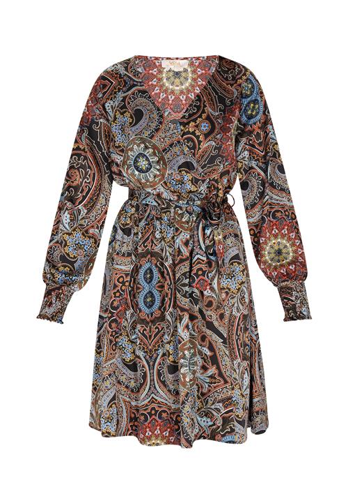 usha FESTIVAL Sommerkjole  lyseblå / kastaniebrun / sort / offwhite