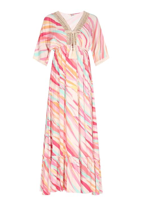 IZIA Kjole  turkis / gul / hindbær / lys pink