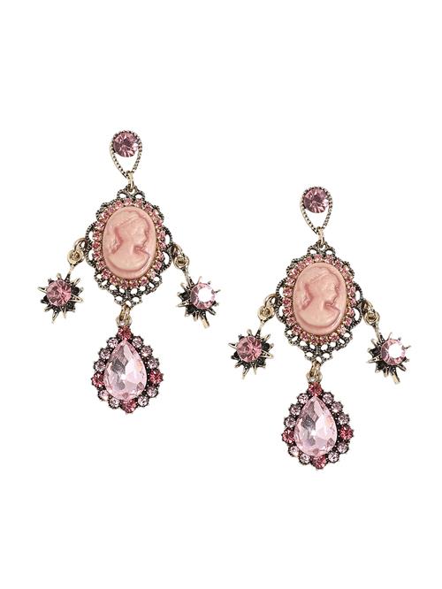 SOHI Øreringe 'Devnet'  guld / lilla / pink