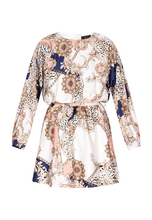 faina Coctailkjole  marin / guld / abrikos / hvid