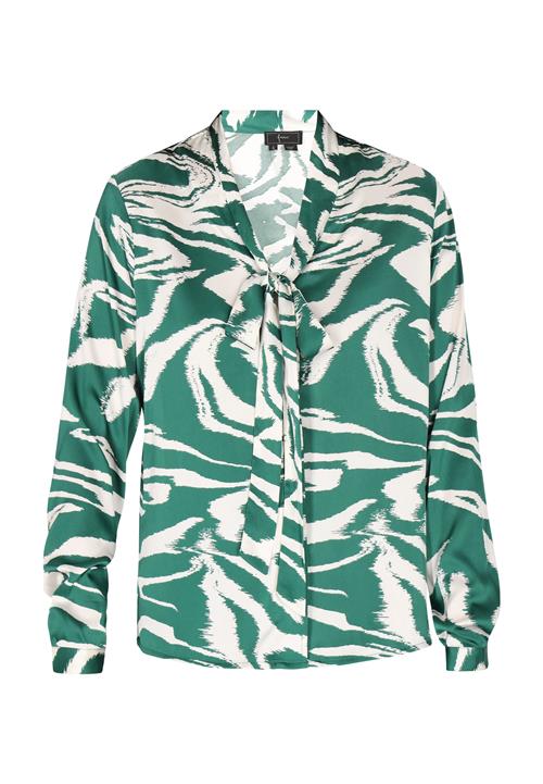 faina Bluse  smaragd / hvid