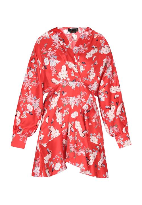 faina Blusekjole  opal / mørkegrøn / rød / hvid